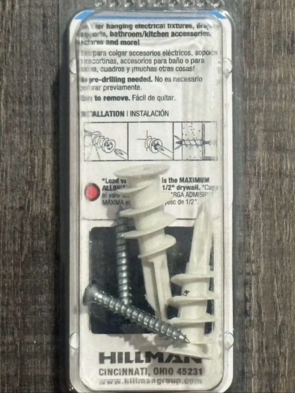 💞 New Hillman 2-Count Pack #8 Nylon Wallboard Anchors